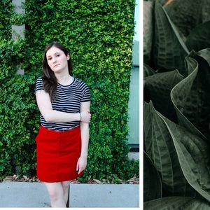 Vintage American Living Red Corduroy Skirt